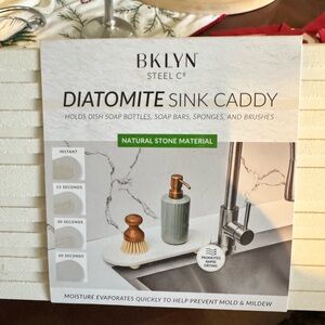 NWT BKLYN Steel Co Diatomite Sink Caddy - Gray Natural Stone